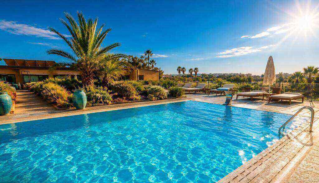 Valerio Resort Beach Club pool and Adriatic coastline in Margherita di Savoia